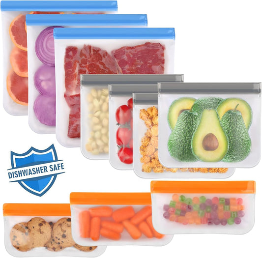 10-Pack Reusable Food Storage Bags BPA-Free